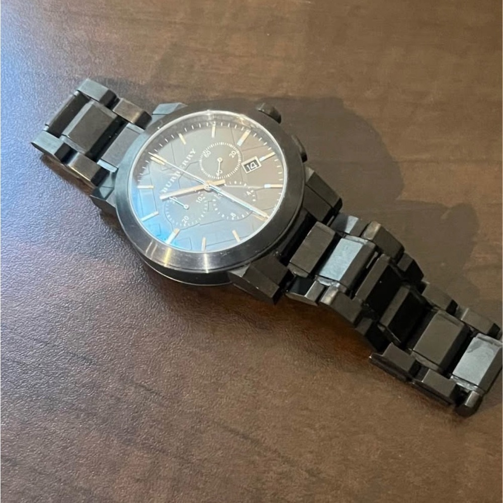 Burberry BU9354 Chronograph Dark Grey Dark Gray Men's Watch Timepiece - Picture 4 of 6